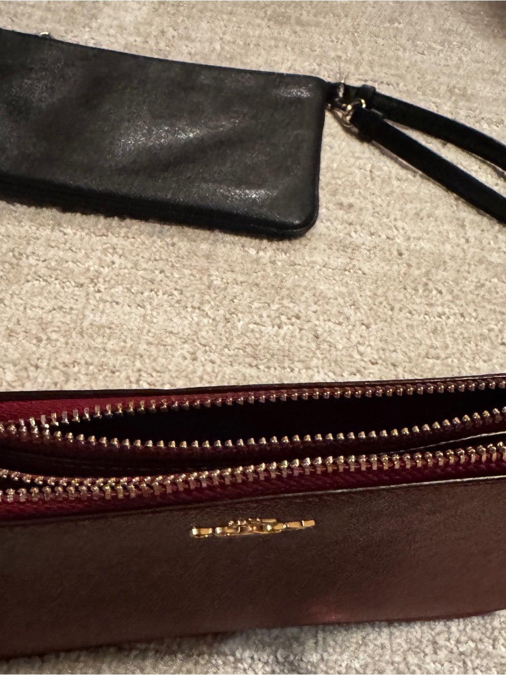 Coach Black and Burgundy Wristlet Set - Picture 5 of 7